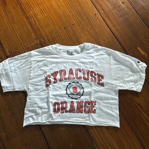 cropped syracuse orange white t-shirt